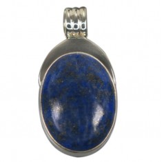 Oval Lapis Lazuli Pendant, Sterling Silver